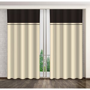 Elegantní krémový závěs v kombinaci s čokoládově hnědou Délka: 250 cm