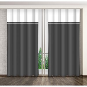 Hotové dvoubarevné závěsy s řasící páskou Délka: 250 cm