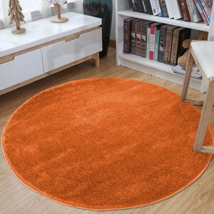 Kulatý koberec v oranžové barvě Šířka: 200 cm | Délka: 200 cm
