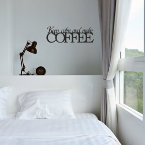 Nápis na zeď do kuchyně Coffee 20 x 60 cm červená