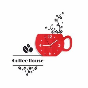 Coffee House dekorační hodiny do kuchyně modrá
