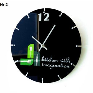 Kuchyňské nástěnné hodiny s tichým chodem zelená
