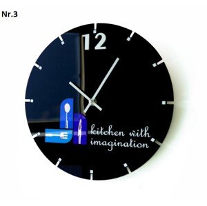 Kuchyňské nástěnné hodiny s tichým chodem modrá