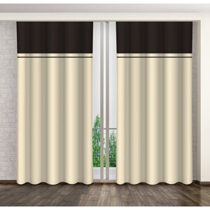 Dekorační závěsy s řasící páskou béžové barvy Délka: 250 cm