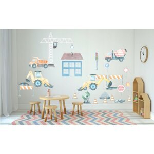 Originální tapeta na zeď pro malé stavitele 60 x 120 cm