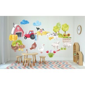 Dekorační dětská nálepka do dětského pokoje farma 100 x 200 cm
