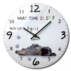 Kvalitní dětské nástěnné hodiny 30 cm s malým pejskem