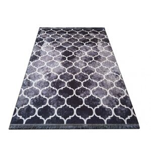 Protiskluzový koberec černé barvy s ornamenty Šířka: 120 cm | Délka: 180 cm