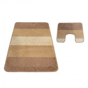 Set koupelnových koberečků v béžové barvě se vzorem Šířka: 50 cm | Délka: 80 cm