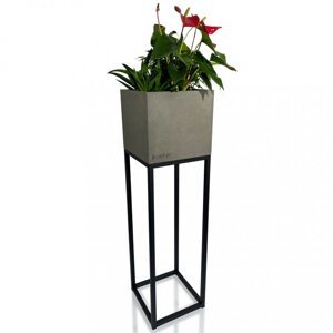 Elegantní vysoký kovový květináč v šedé barvě LOFT FIORINO 22X22X80 cm