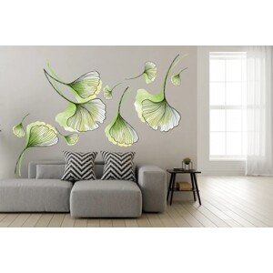 Nálepka na zeď do interiéru listy květu monstera 50 x 100 cm