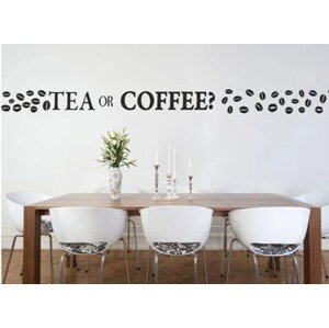 Samolepka na zeď s otázkou TEA OR COFFE? 100 x 200 cm