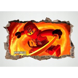 Nálepka na zeď červený ninja go 120 x 74 cm