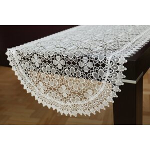 Krémový oválný krajkový ubrus Šířka: 40 cm | Délka: 85 cm