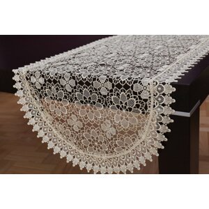 Oválný krajkový ubrus béžový Šířka: 50 cm | Délka: 100 cm