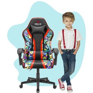 Dětská židle na hraní HC - 1005 HERO Graffiti tmavá barva