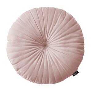 Krásný růžový sametový kulatý polštář průměr 45 cm