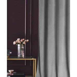 Zatemňovací světle šedý sametový závěs 140 x 280 cm