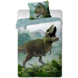 Bavlněné oboustranné ložní povlečení s dinosaurem 2 části: 1ks 160 cmx200 + 1ks 70 cmx80