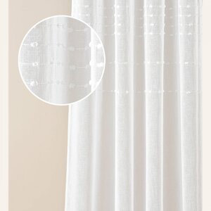 Kvalitní bílý závěs  Marisa  se stříbrnými průchodkami 140 x 250 cm