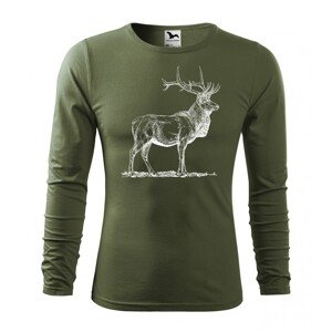 Pánske poľovnícke tričko s potlačou military 3XL