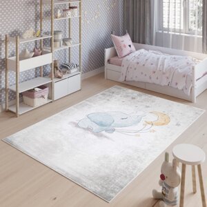 Dětský koberec s motivem slona s měsícem Šířka: 80 cm | Délka: 150 cm
