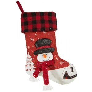 Červené boty Santa Claus se sněhulákem