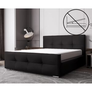 Luxusní čalouněná postel v glamour stylu černá 180 x 200 cm bez úložného prostoru