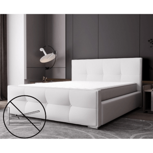 Luxusní čalouněná postel v glamour stylu bílá 180 x 200 cm bez úložného prostoru