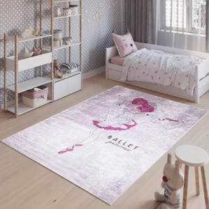 Dětský koberec s růžovou balerínkou Šířka: 80 cm | Délka: 150 cm