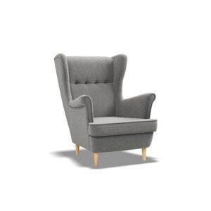 Designové křeslo ve světle šedé barvě ve skandinávském stylu