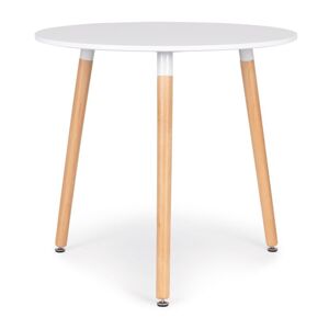 Bílý kulatý konferenční stolek 80 cm