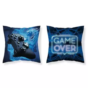 Dětský povlak na polštář GAME OVER - modrý Šířka: 40 cm | Délka: 40 cm