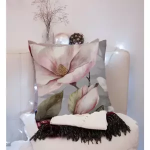 Dekorativní povlak na polštář s jemným vzorem pivoňky Šířka: 50 cm | Délka: 60 cm