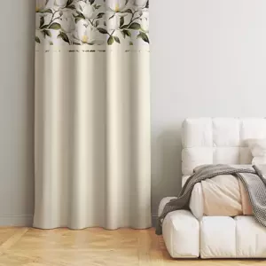 Dekorativní závěs v krémové barvě s květinami Šířka: 160 cm | Délka: 270 cm