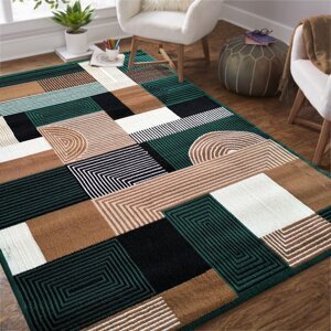 Koberec ALFA s geometrickým vzorem - zelený Šířka: 80 cm | Délka: 150 cm