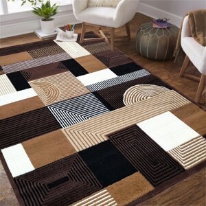 Koberec ALFA s geometrickým vzorem - hnědý Šířka: 80 cm | Délka: 150 cm