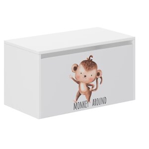 Dětský úložný box s motivem opičky – 40 × 40 × 69 cm
