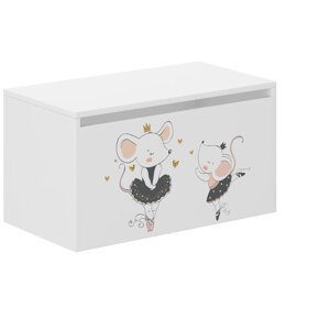 Dětský úložný box s motivem myšky – 40 × 40 × 69 cm