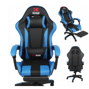 Herní židle Xgaming s podnožkou - černá a modrá