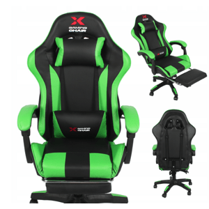 Herní židle Xgaming s podnožkou - černo-zelená