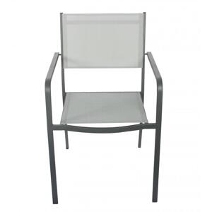 Elegantní kovová zahradní židle - šedá