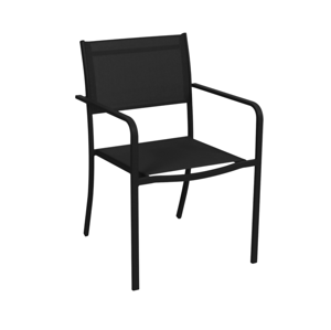 Elegantní kovové zahradní křeslo - černé