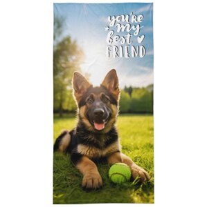 Dětská plážová osuška se štěňátkem, 100% bavlna Šířka: 70 cm | Délka: 140 cm
