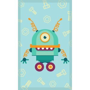 Dětský bavlněný ručník s potiskem robota Šířka: 30 cm | Délka: 50 cm