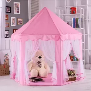 Růžový dětský stan - palác s baldachýnem