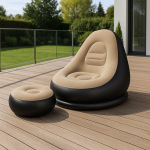 Nafukovací relaxační křeslo s podnožkou