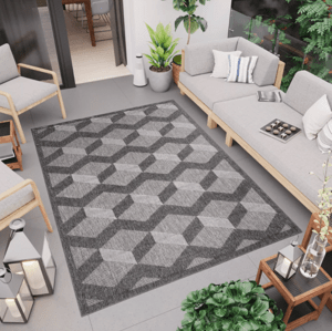 Stylový šedý koberec s 3D efektem CANSAS Šířka: 140 cm | Délka: 200 cm
