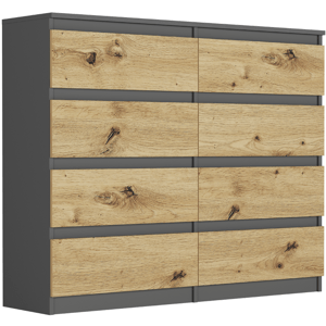 Komoda s 8 zásuvkami R-120-S8 - různé barevné varianty antracit mix artisan