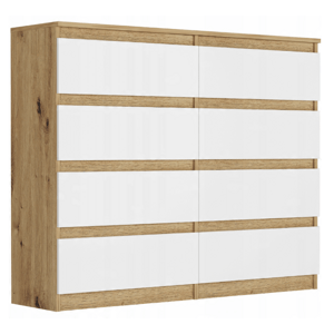 Komoda s 8 zásuvkami R-120-S8 - různé barevné varianty artisan mix biela